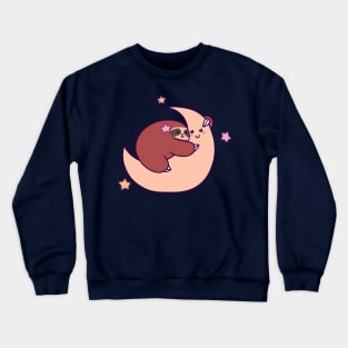 Sleeping Moon Sloth Crewneck Sweatshirt